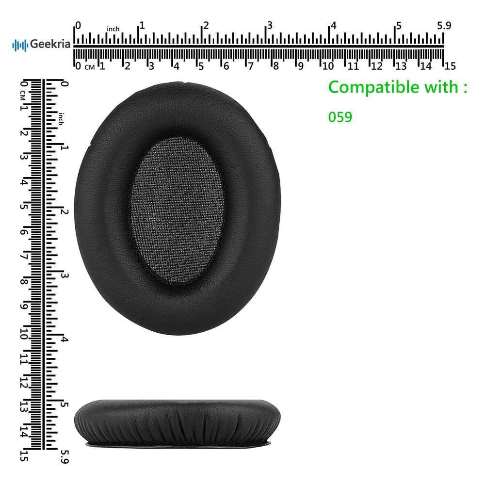 Geekria Protein Leather Replacement Ear Pads for Mpow 059 Headphones (Black)