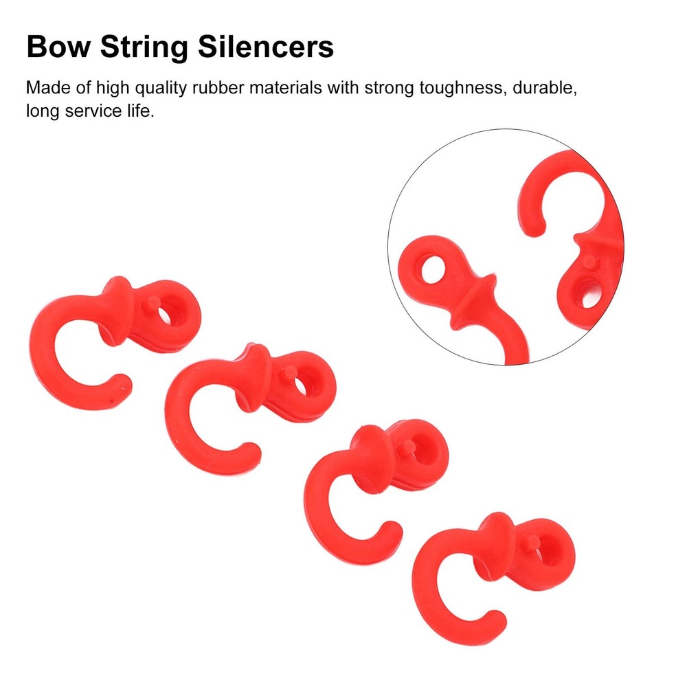 4x Archery String Silencers Monkey Tail Compound Bow String Stabilizer Red