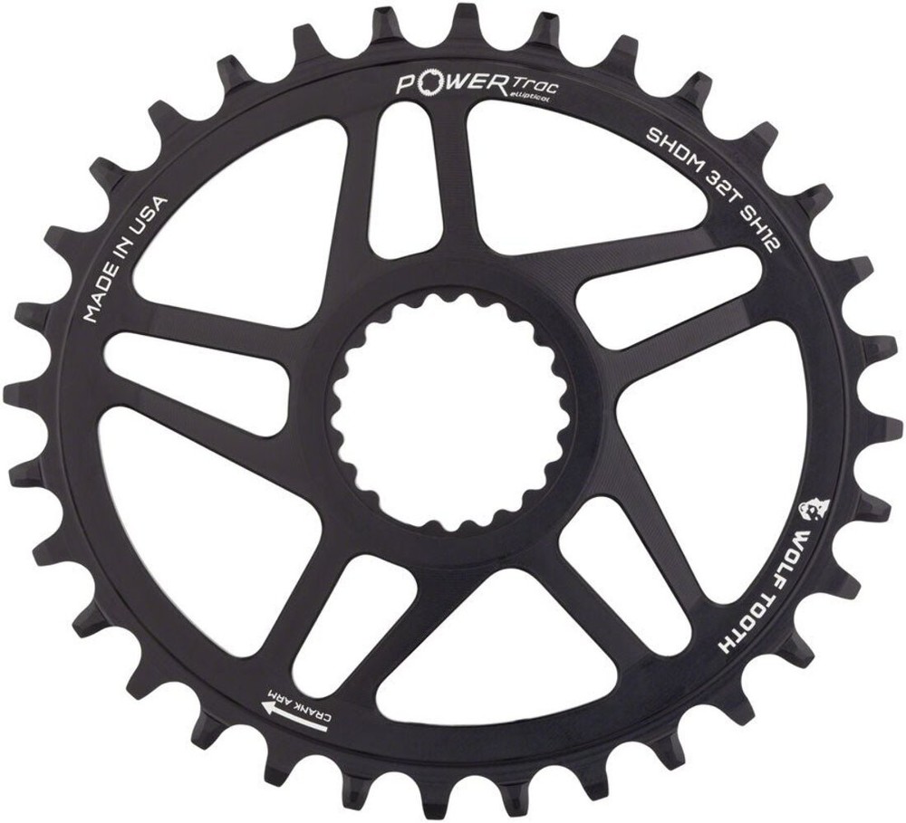Wolf Tooth Elliptical Direct Mount Chainring - 34t, Shimano Direct Mount, Boost,