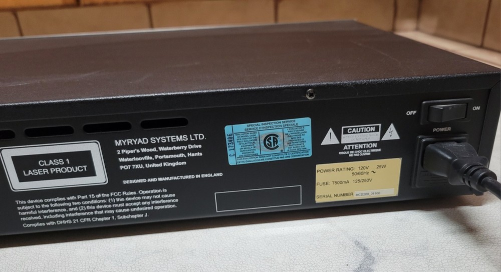 Myryad MCD 200 High End CD Player From UK