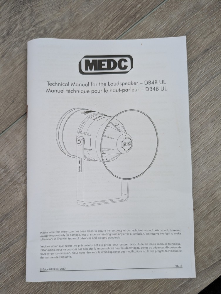 EATON MEDC DB4B UL EXPLOSION PROOF LOUDSPEAKER