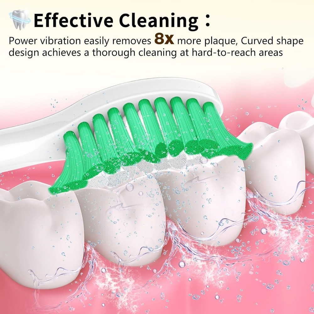 6 Pack Philips Sonicare Replacement Toothbrush Heads for E-Series Models - Green