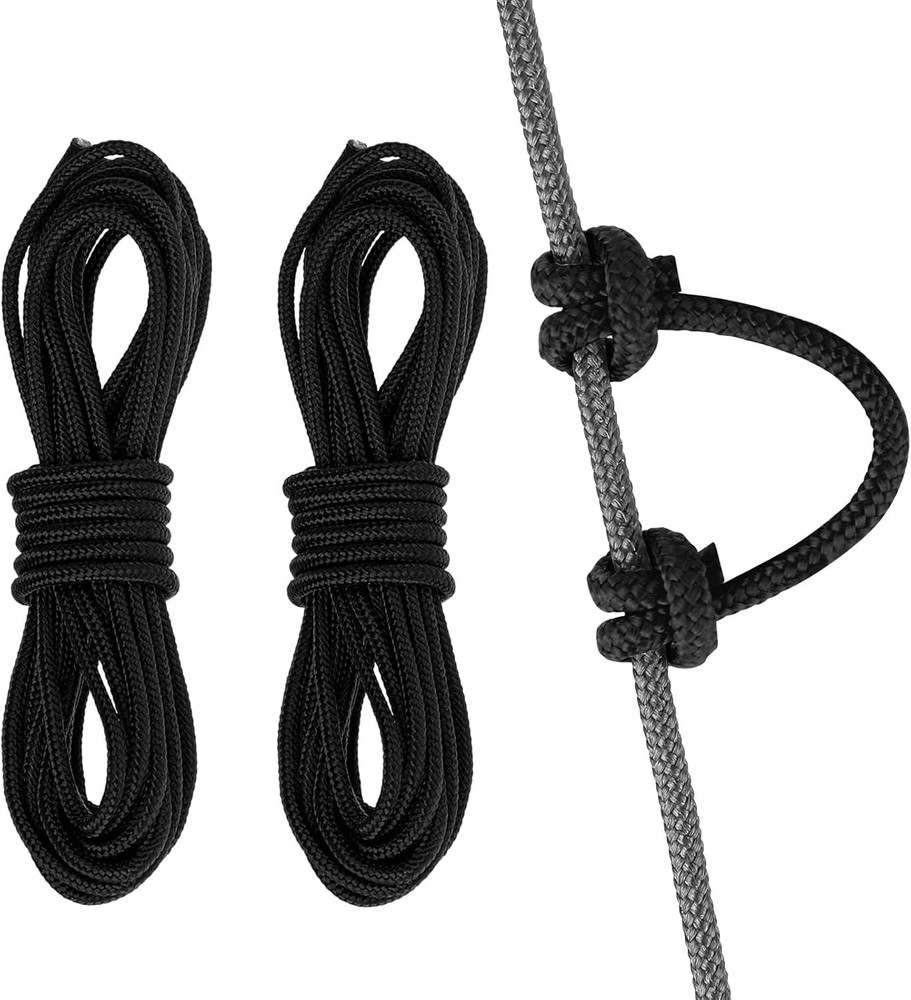 Archery D Loop String 2 Pieces for Compound Bow Black Bowstring Rope 10 Feet