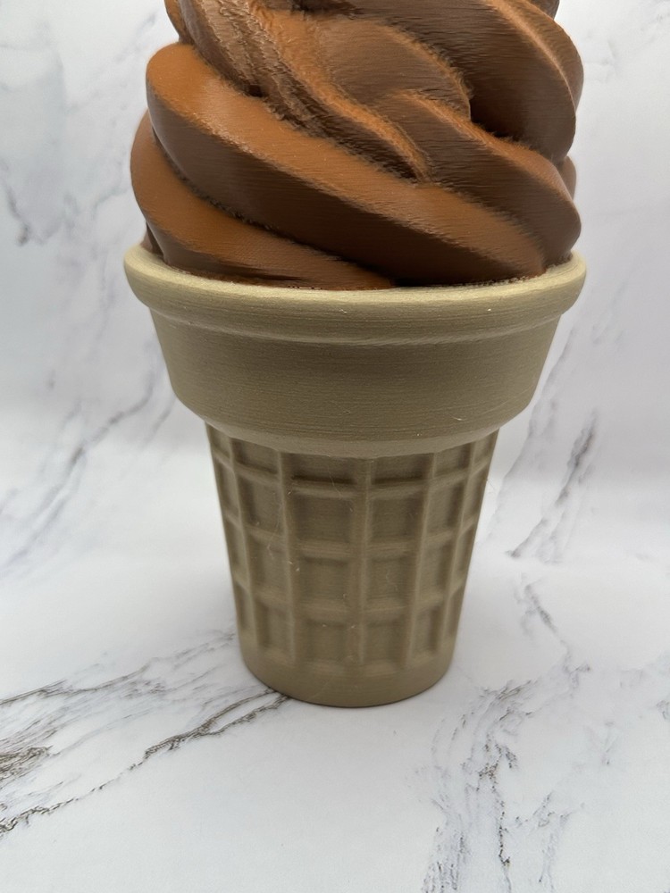 Oversized 10” Soft Serve Ice Cream Cone Display Prop - Chocolate