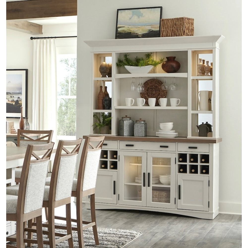 Modern Dining 69 In. Buffet and Hutch with Quartz Insert