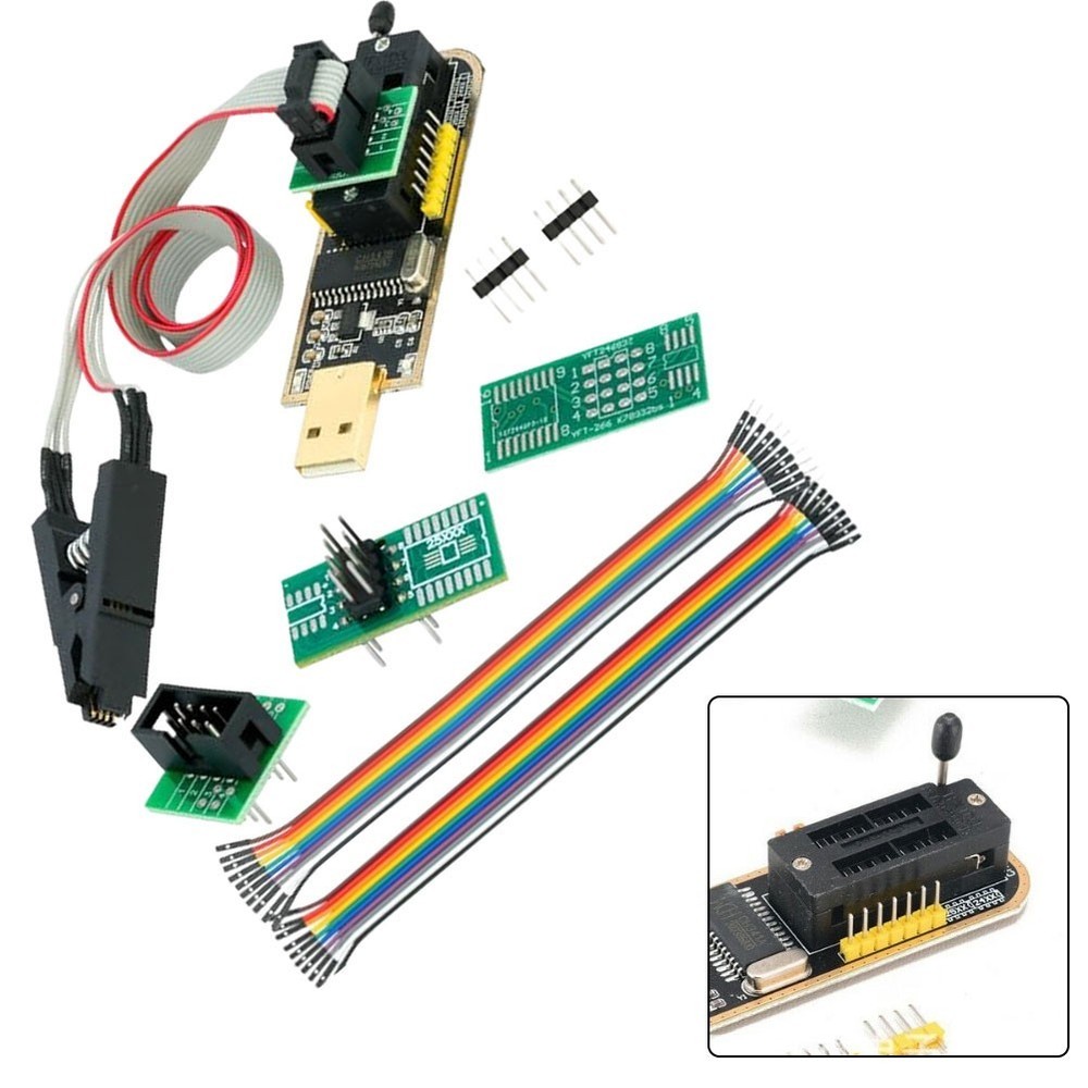 CH341B Programmer Kit with For SOIC8 Clip for 3 3V and 5V Chip Support