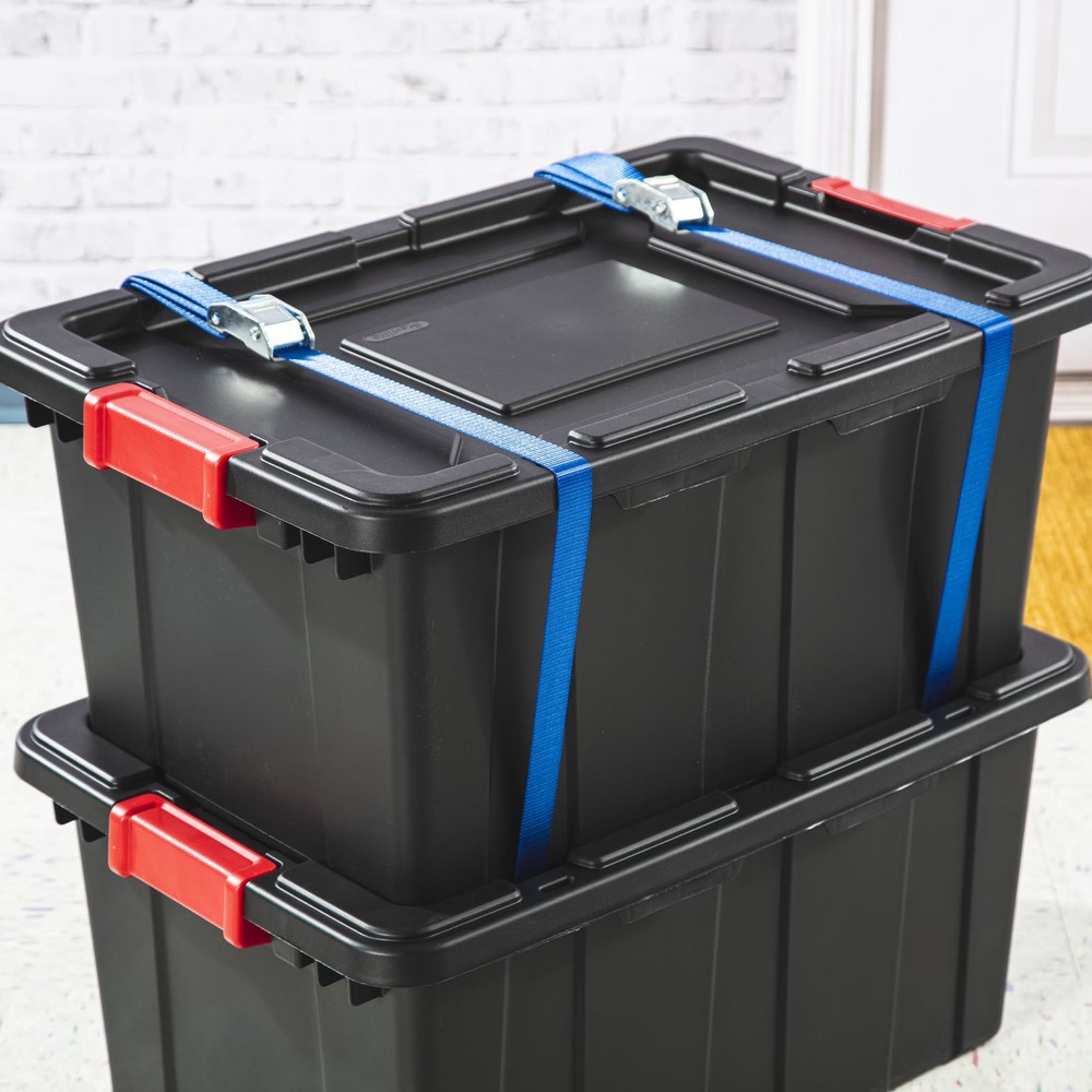 Sterilite Industrial Storage Bin,15 Gallon Rugged Plastic Tote 6 Pack