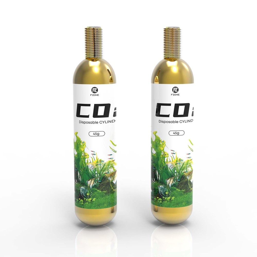 FZONE 45g Disposable CO2 Cartridges with 5/8 Threaded Interfaces silver