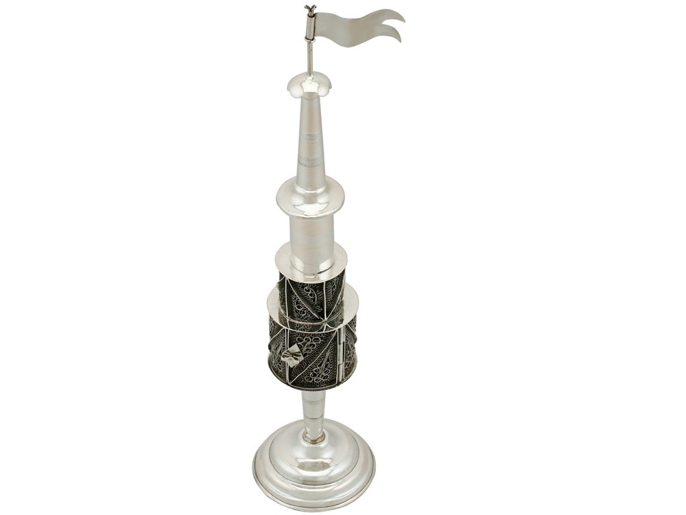 Antique German Silver Spice Tower Circa 1880