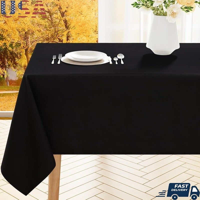 Waterproof Rectangular Tablecloth Reusable Anti-Scratch Polyester Dining Party