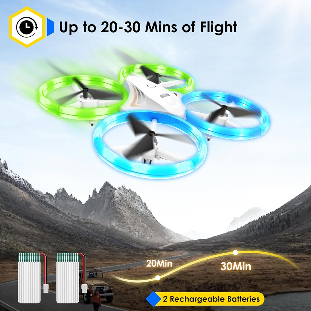 Drones for Kids, RC Drone with Cool Led Lights Mini Remote Control Beginner Dron