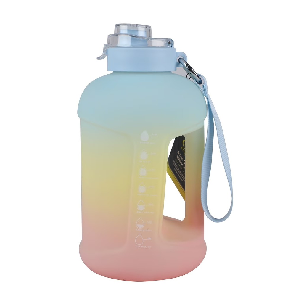 Athletic Works 64oz Motivational Water Jug, Dual Function Lid, Leakproof.