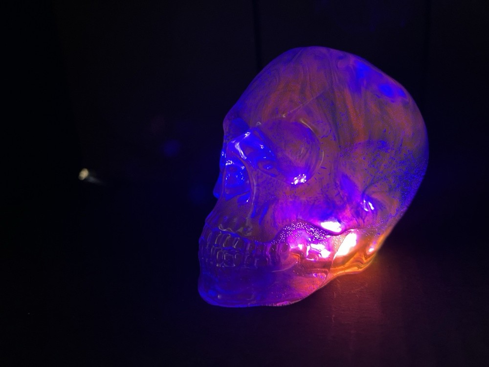 Hand made led Illuminated epoxy resin skull Light-USB Powered Decorative -01