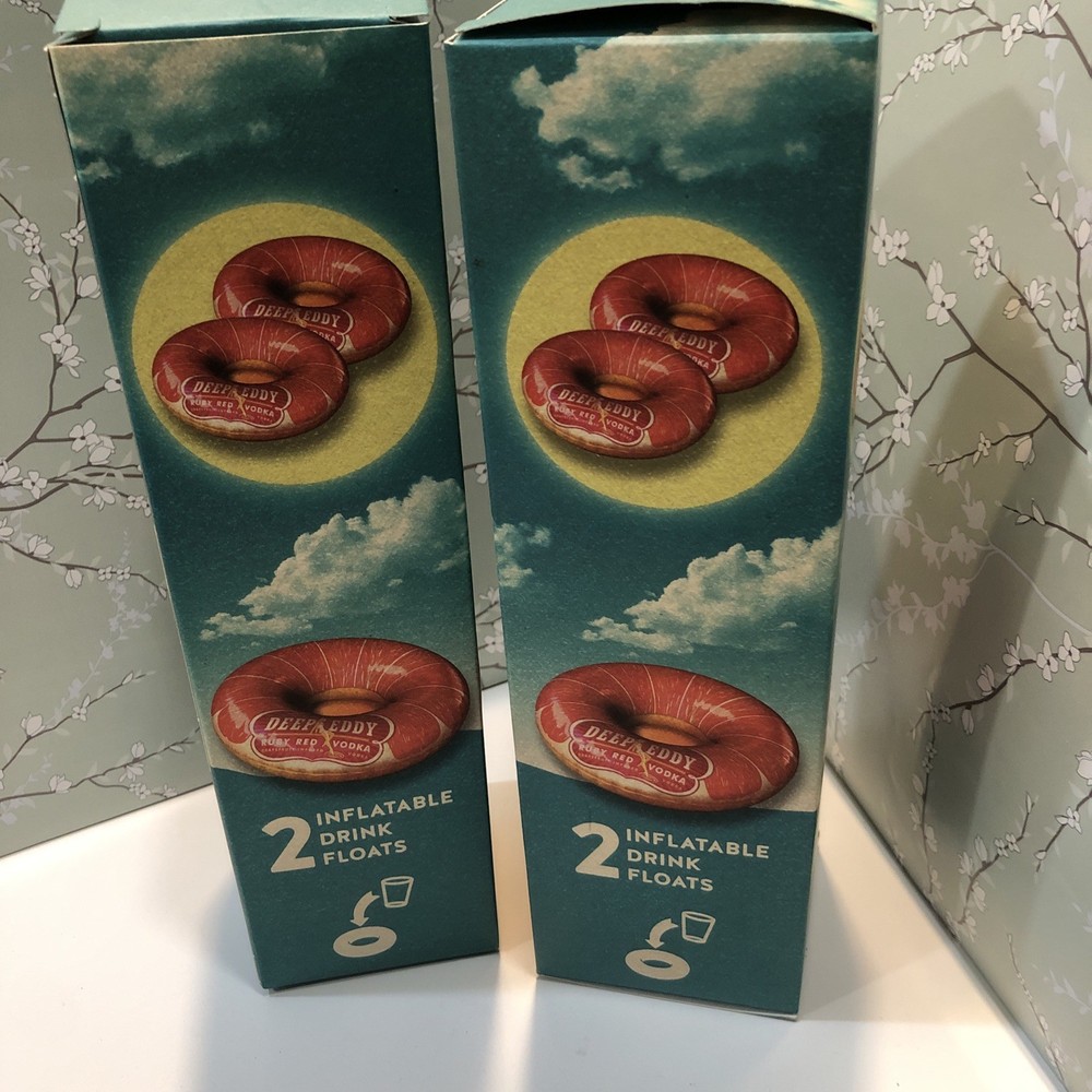 4 Inflatable Drink Floats Original Deed Eddy Ruby Red Flavored Vodka New