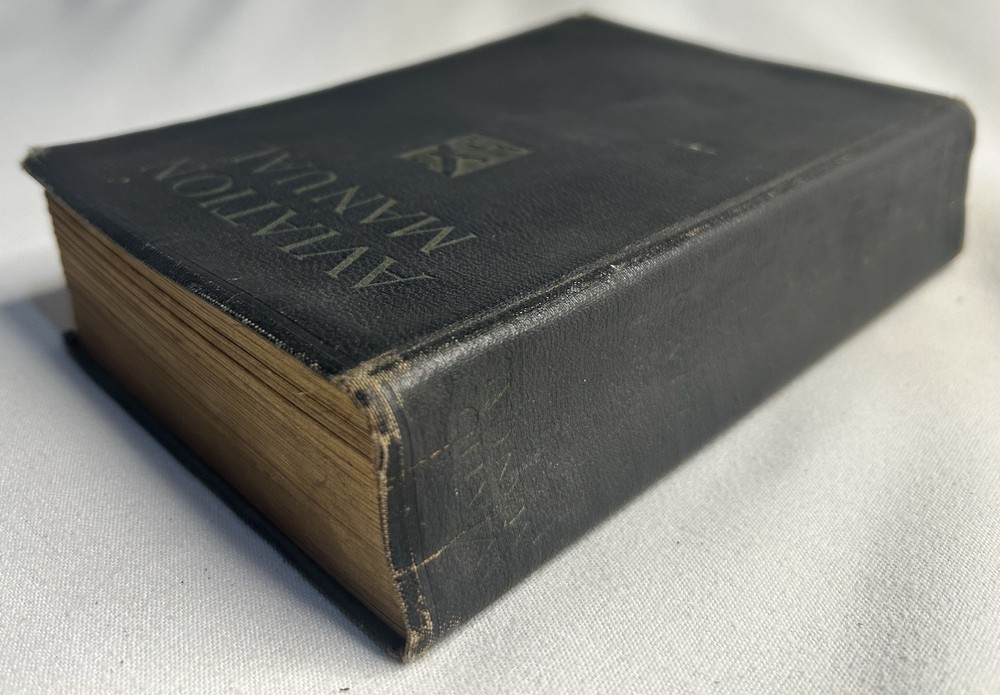 First Edition Vintage 1930 Aviation Manual Signed? Spine Issues