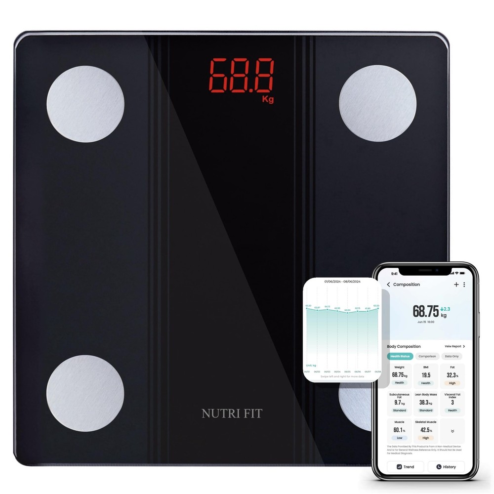 Smart Digital Bathroom Scale Bluetooth Body Fat Analyzer 330lbs
