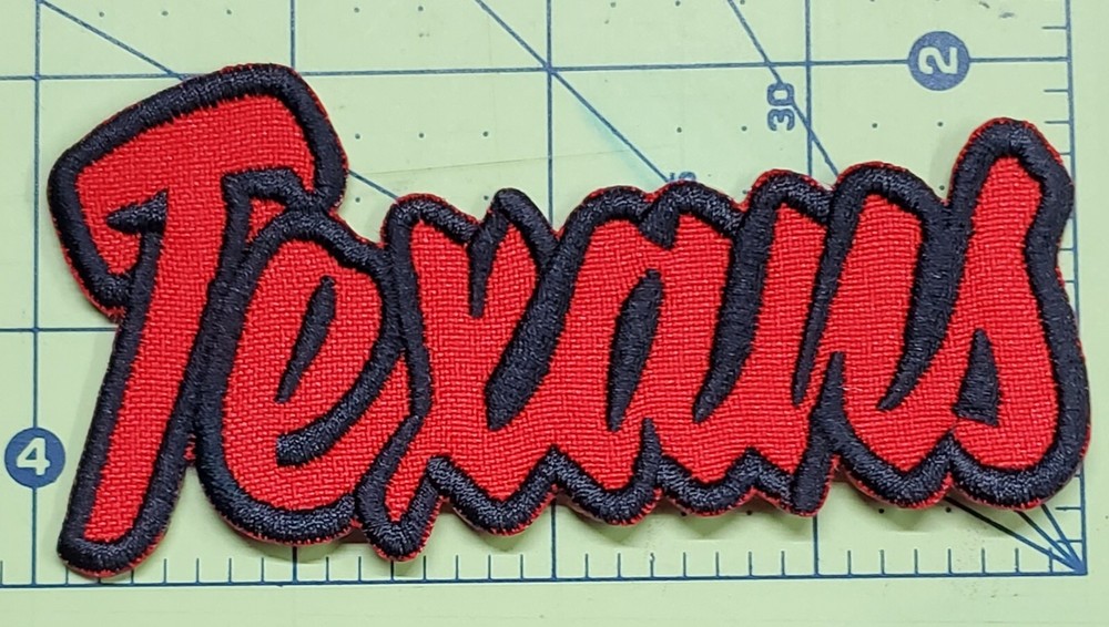 Houston Texans Text Embroidered Applique Iron On Patch Three Sizes Customize