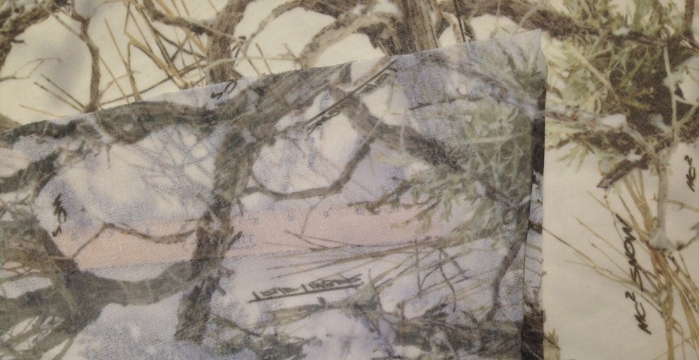 TRUE TIMBER MC2 SNOW SHEER GAUZE CAMO POLYESTER FABRIC BY YARD 59"W