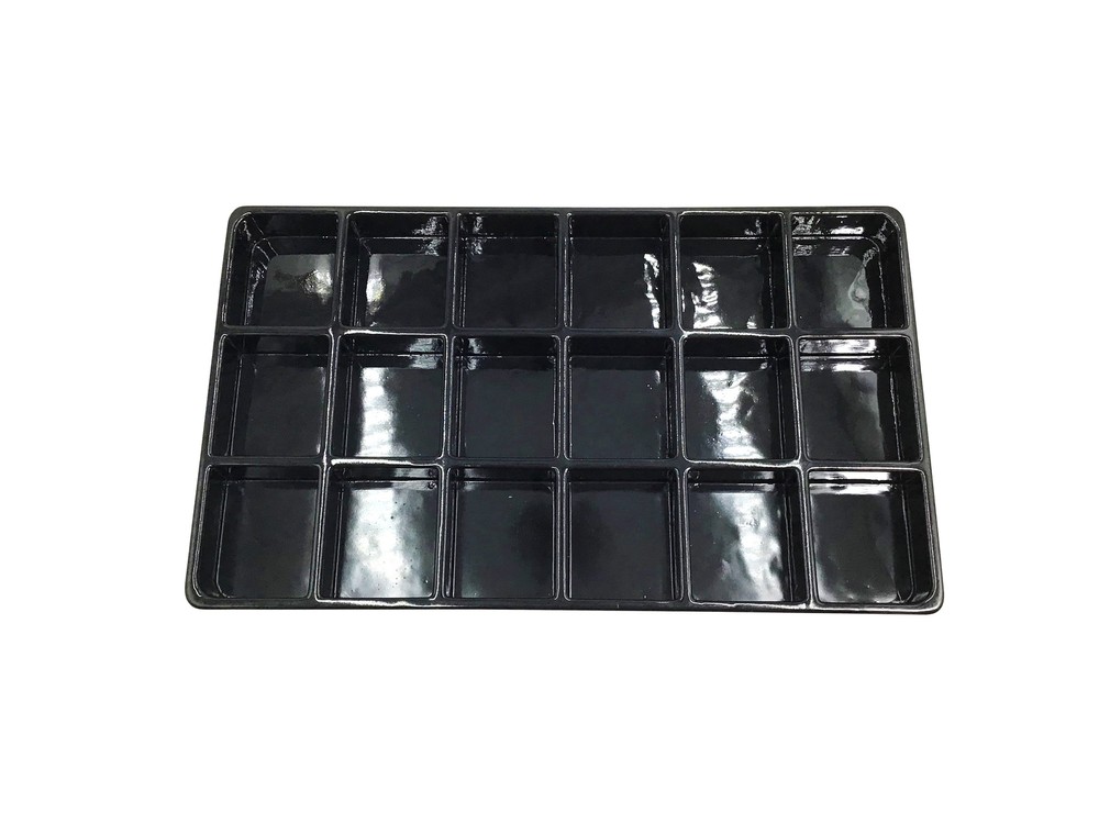 Heavy Duty Jet-Stone White or Black Stackable Plastic Compartment Tray