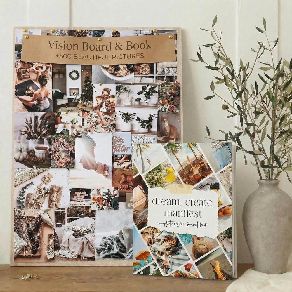 Inspirational Vision Board Kit – Complete Set with Vision Board Book & Felt B...