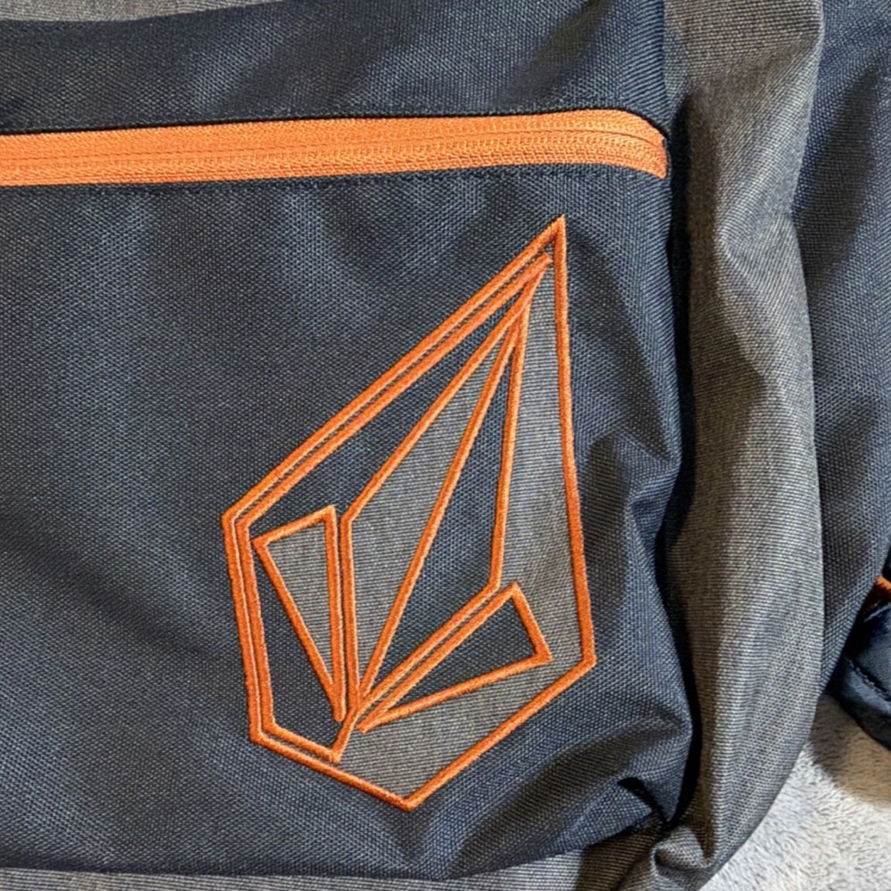 Volcom Men's Backpack Gray Orange Adjustable Strap Outer Pockets Padded