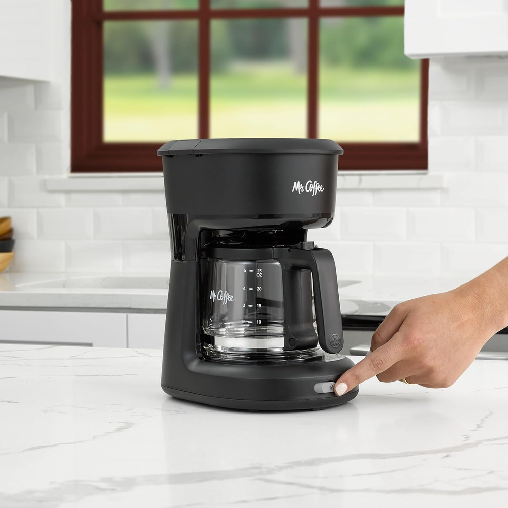 Mr. Coffee 5-Cup Mini Brew Switch Coffee Maker, Black