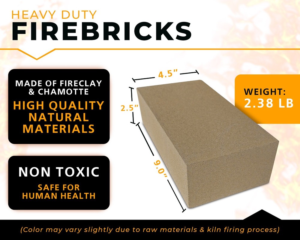 GIRtech Insa-2 Durable Insulating Fireclay Chamotte Fire Bricks 2500F Pack of 2