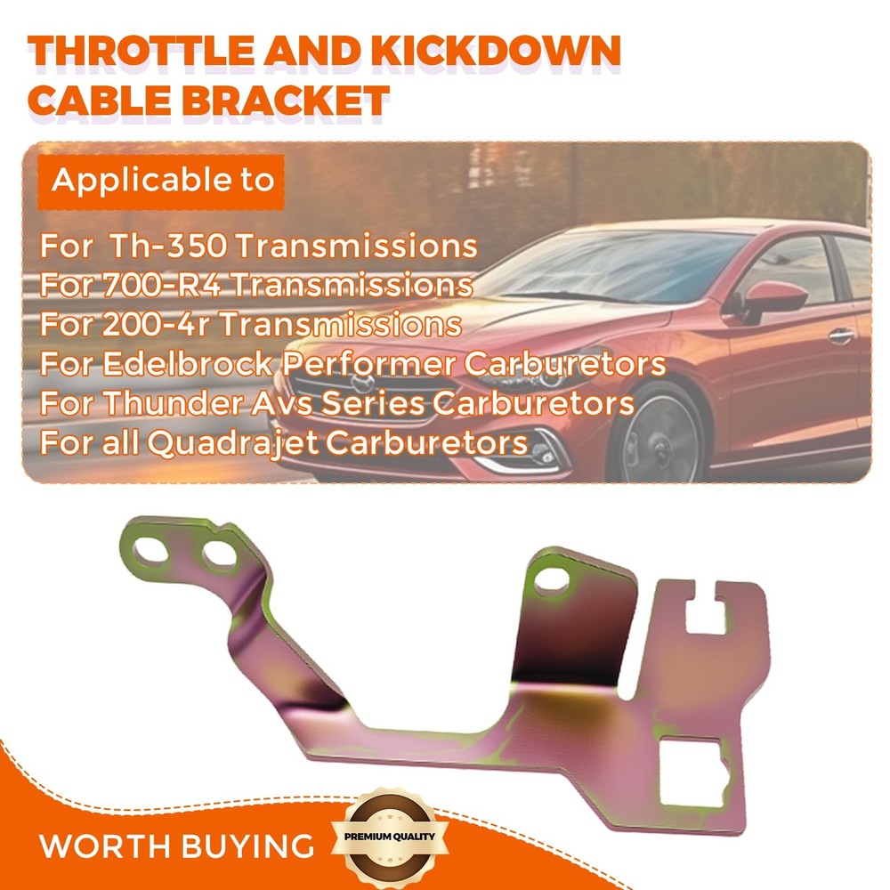 Upgraded Throttle & Kickdown Cable Bracket –Compatible with Edelbrock Perform...