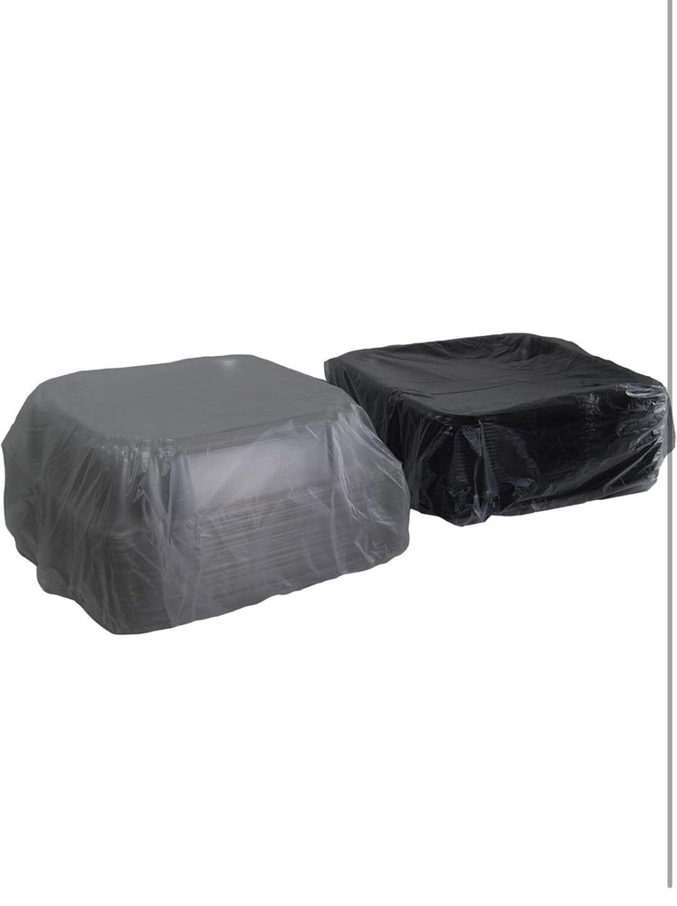 Black UltraStack Square Platter with Clear Dome Lid, Durable Plastic, 25 Count