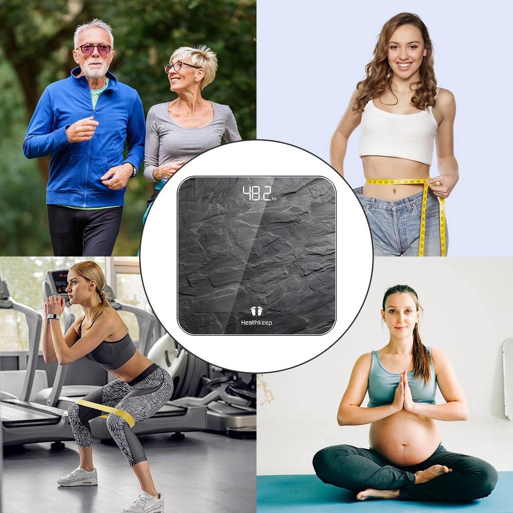 Healthkeep Digital Bathroom Scale, High Precision, with Step-On Technology, L...