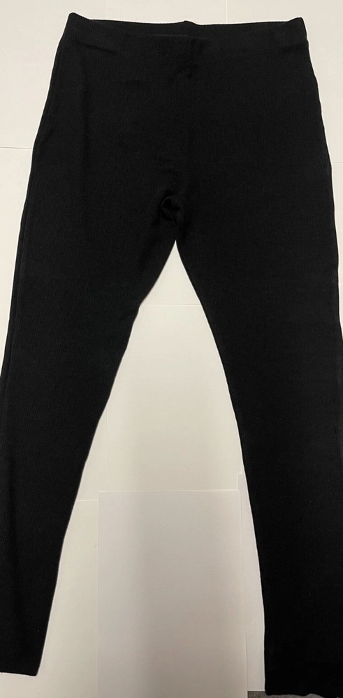 Next Leggings Black Pull On Size 16 Regular warm textured