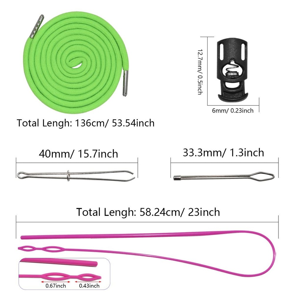 Replacement Drawstrings Kit Hoodie Pants Cord Locks Threader 24 Pack