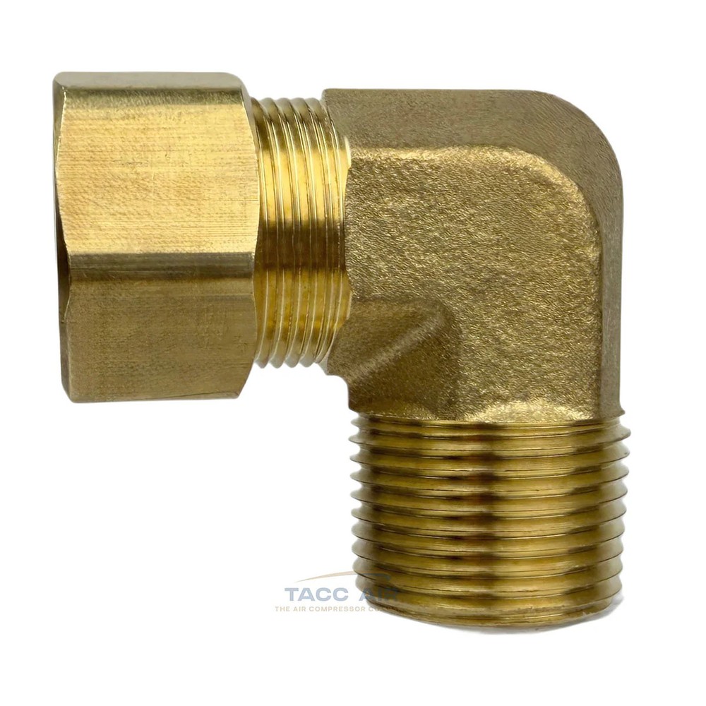 3/4" Compression x 3/4" MNPT 90 Degree Brass Compression Elbow Pipe Fitting