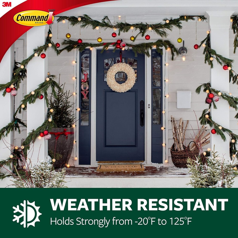 Command Outdoor Terrace Hooks, 2 Hooks and 4 2 & 4 Strips, Black
