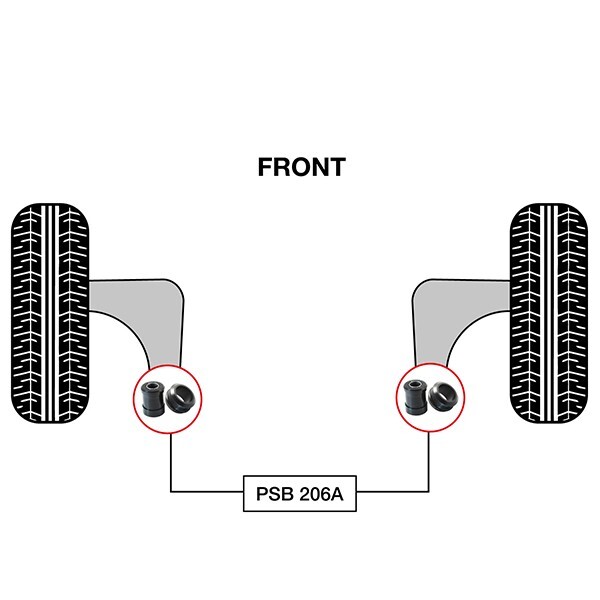 2x Toyota Yaris (06-14) Front Lower Arm - Rear Polyurethane Bushing Kit