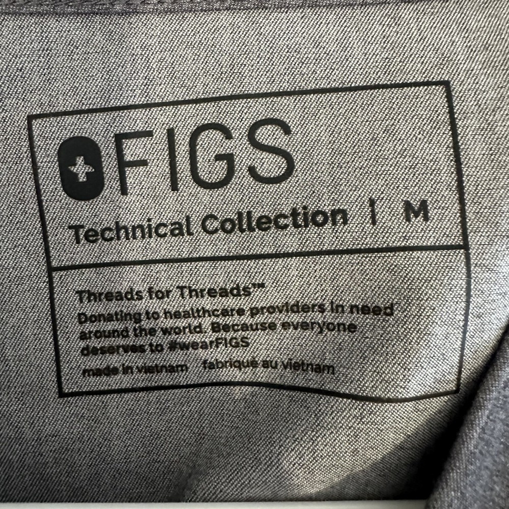Figs Shirt Womens Medium Technical Collection Grey Nurse Medical Pockets Stretch