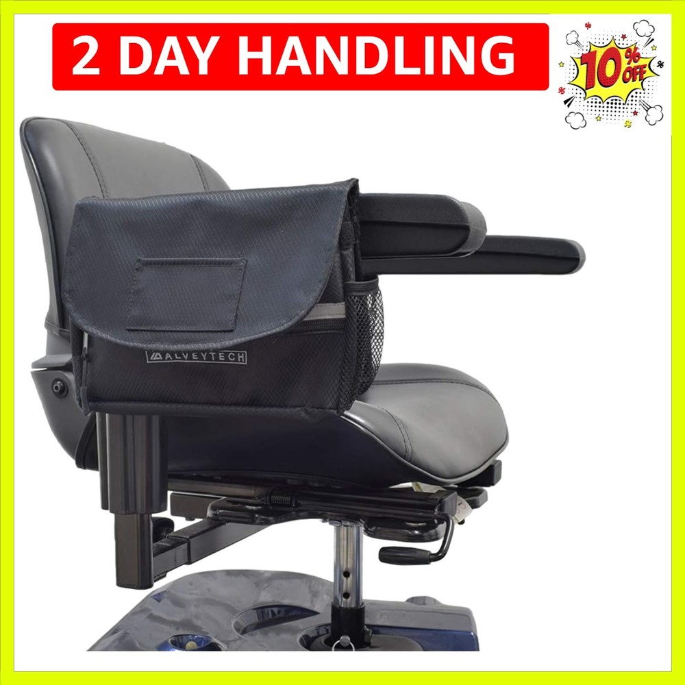 Saddle Bag for Mobility Scooter Black - Side Storage Organizer for Walkers, R...