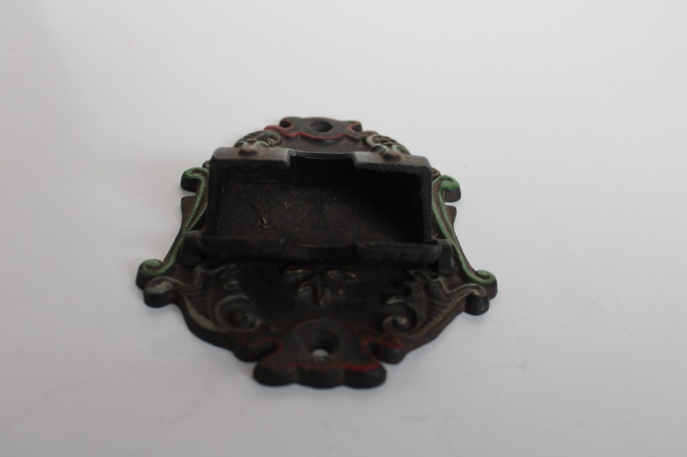 Vintage Wilton Cast Iron Hand-Painted Wall Match Safe