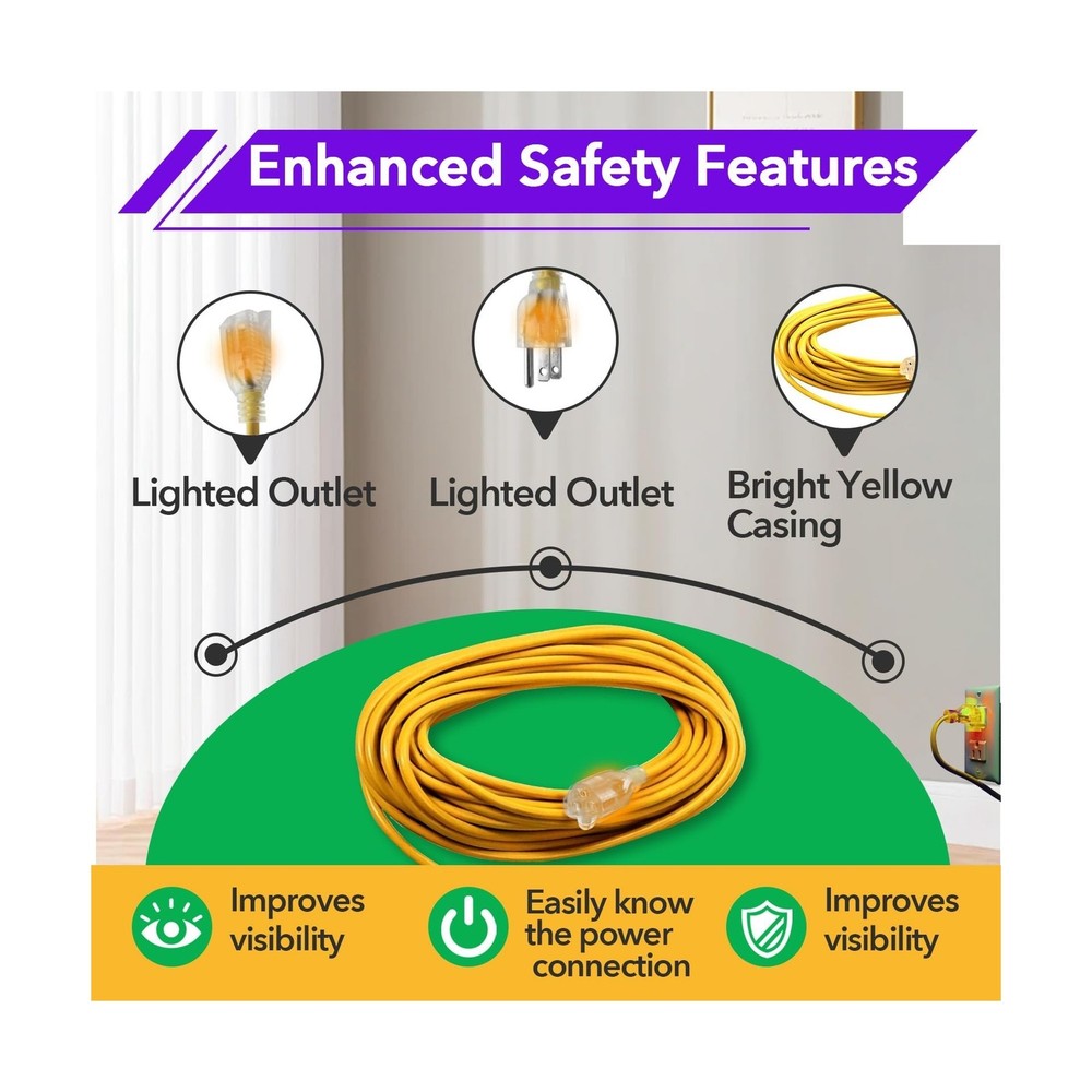 50ft 101678 Extension Cord Compatible with ProTeam Backpack Vacuum,... Fast Ship