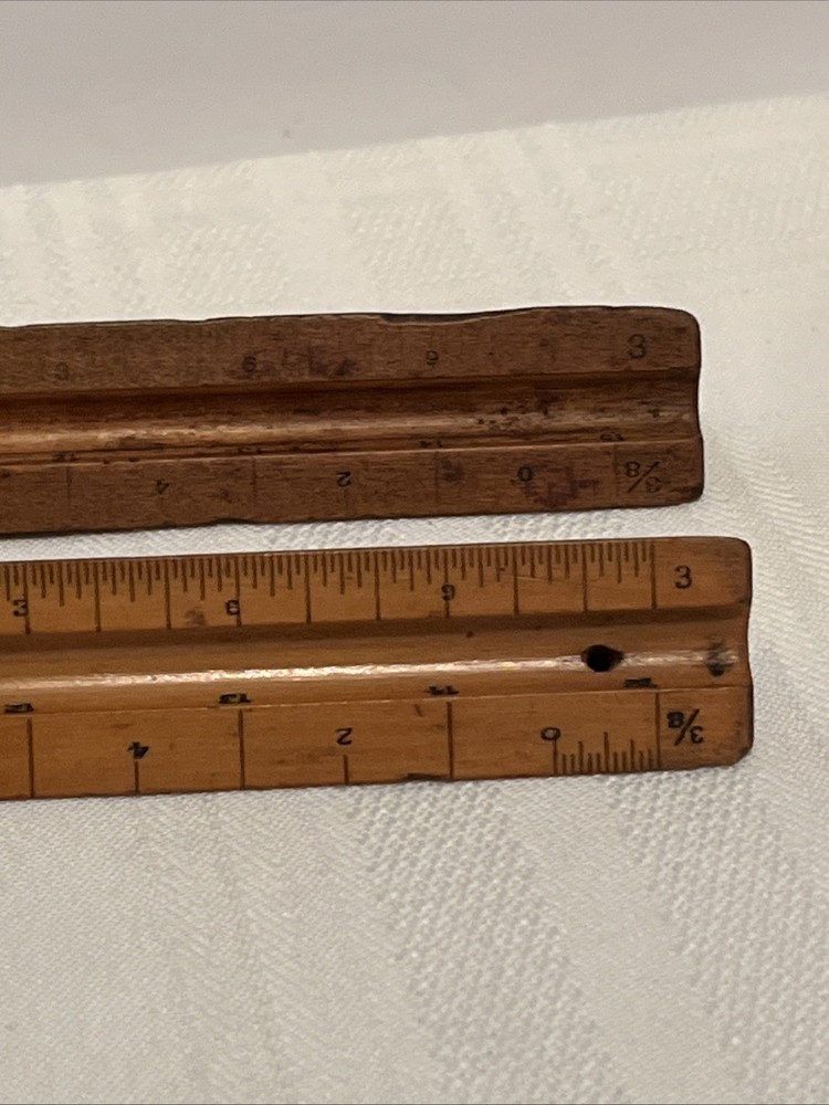 2 Vintage Triangular Scale Ruler Engineer Divided Eugene Dietzge 1626 Germany