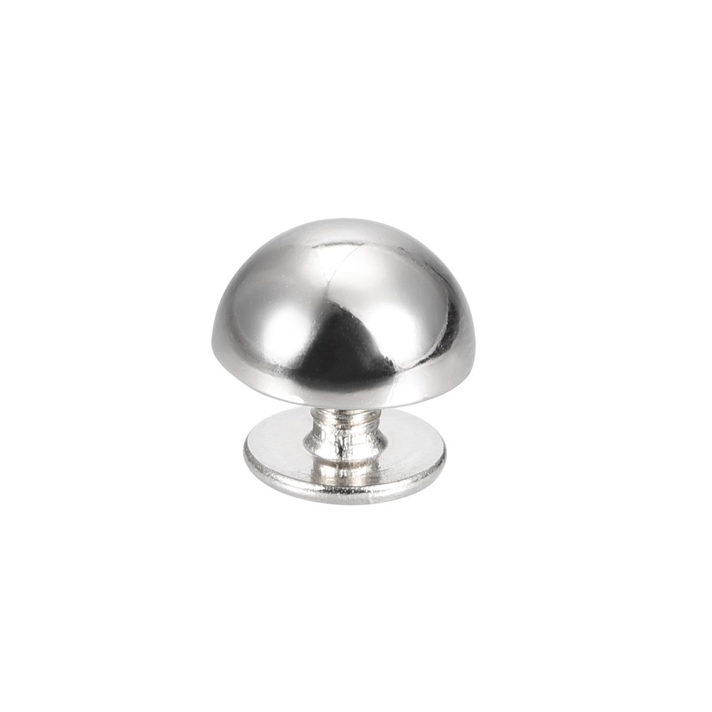 20Sets 10mmx6mm Screw Back Rivets Solid Round Head Leather Studs Silver Tone