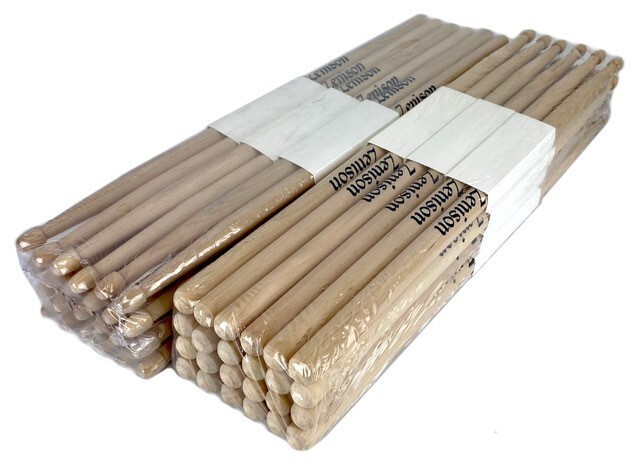 48 Pairs DRUMSTICKS - 7A - Light Thin Quiet Jazz 96 Drum Sticks Maple NYLON TIPS