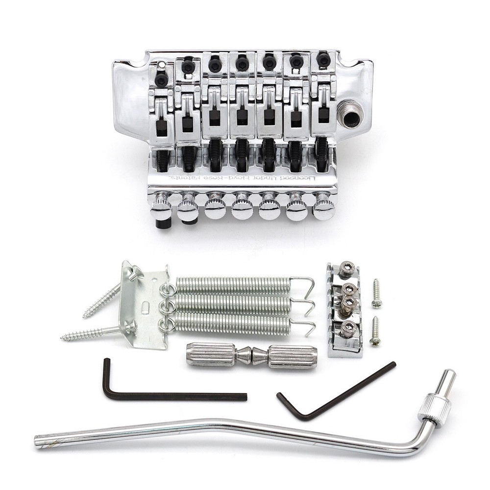 7 Strings Chrome Electric Guitar Bridge Double Locking System Tremolo Bridge
