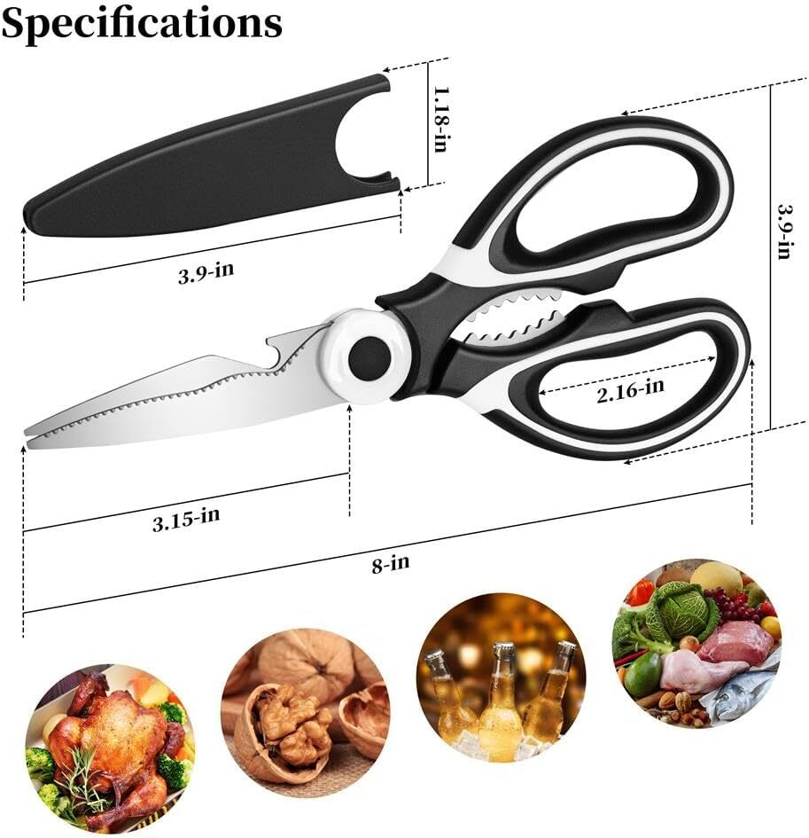 Stainless Steel Heavy Duty Kitchen Shears Scissors Sharp Meat Fish Multipurpose