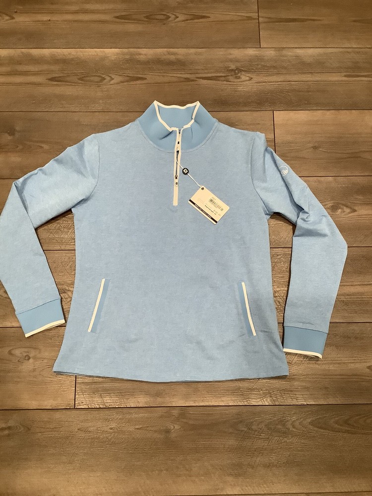 Womans Footjoy Size Medium Half Zip THE CLIFFS LOGO  nwt Blue