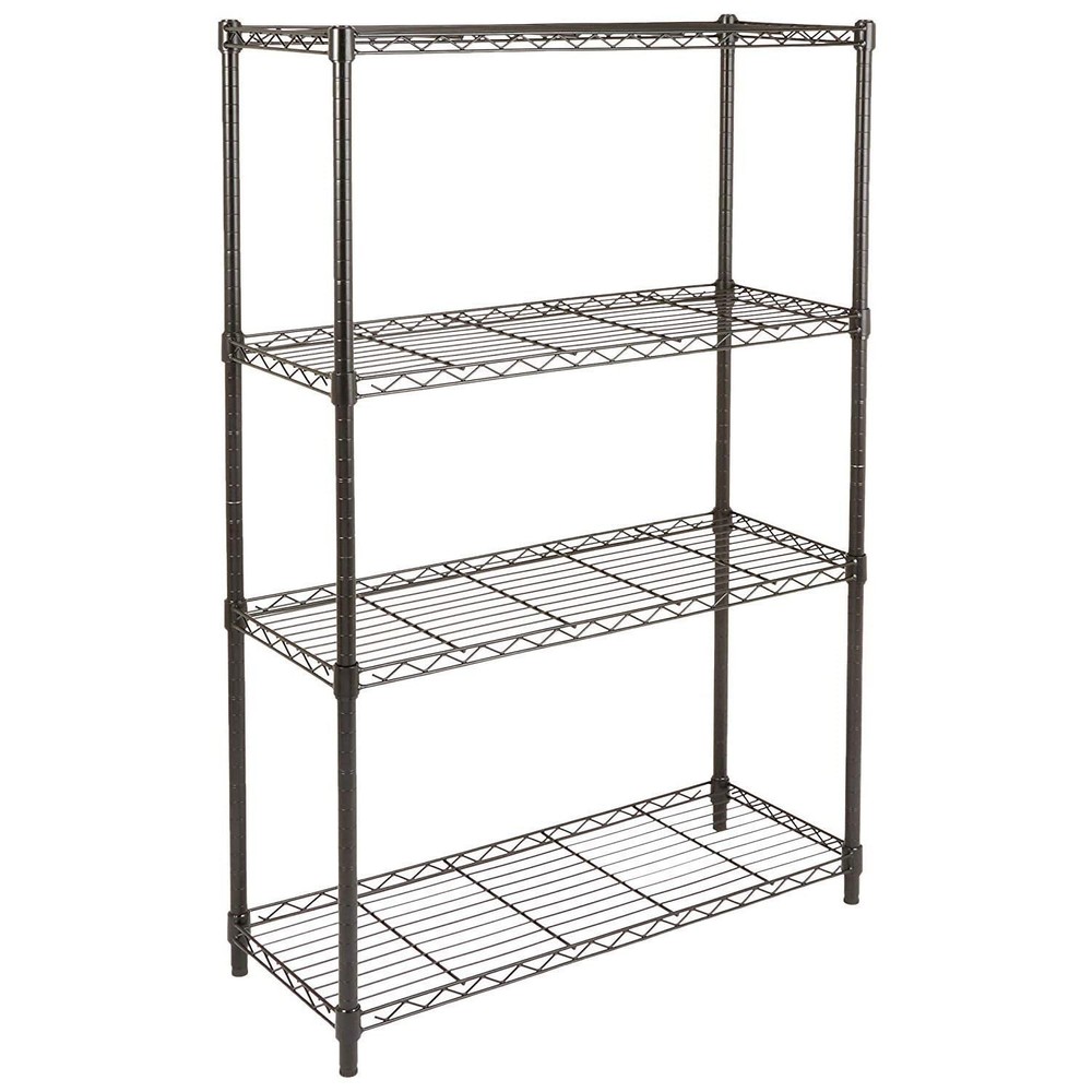 Basics 4Shelf Adjustable Heavy Duty Steel Wire Rack Storage Shelving, Sturdy ...