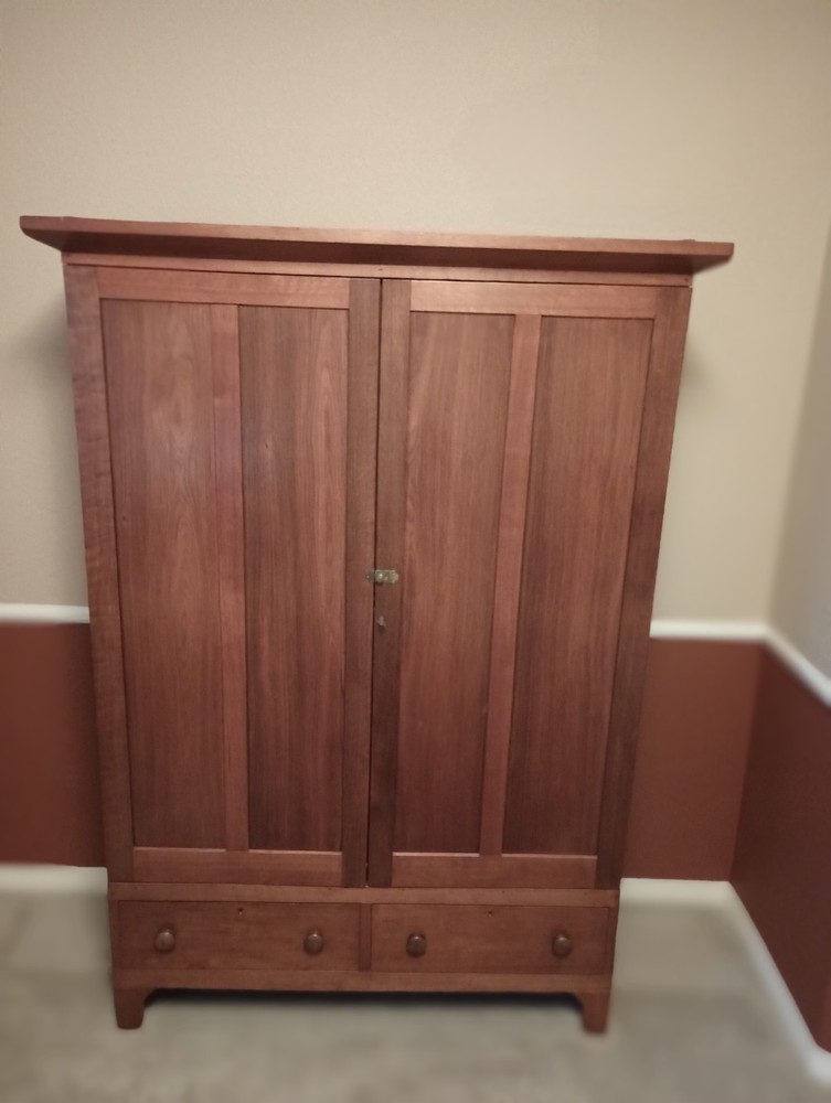 Antique Walnut Wardrobe Cabinet (1800's)