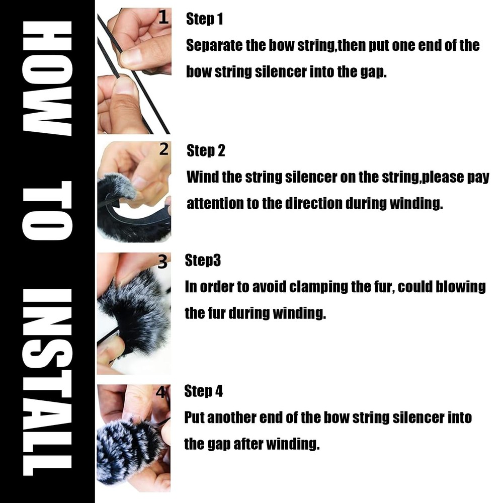 Luoyer 2 Pair Bow String Silencers Soft Bowstring Shock Absorber black