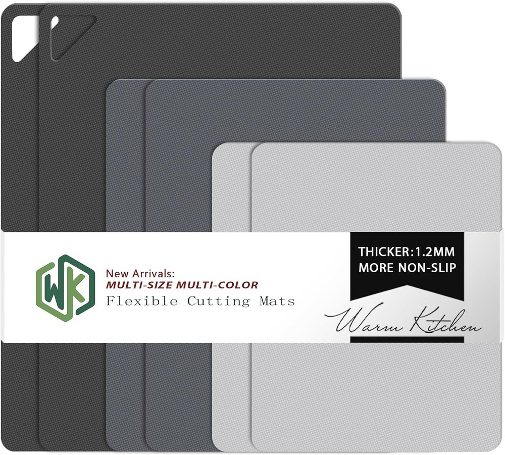 Flexible Plastic Cutting Boards Mats for Kitchen, Flexible Non Slip Cutting Mat