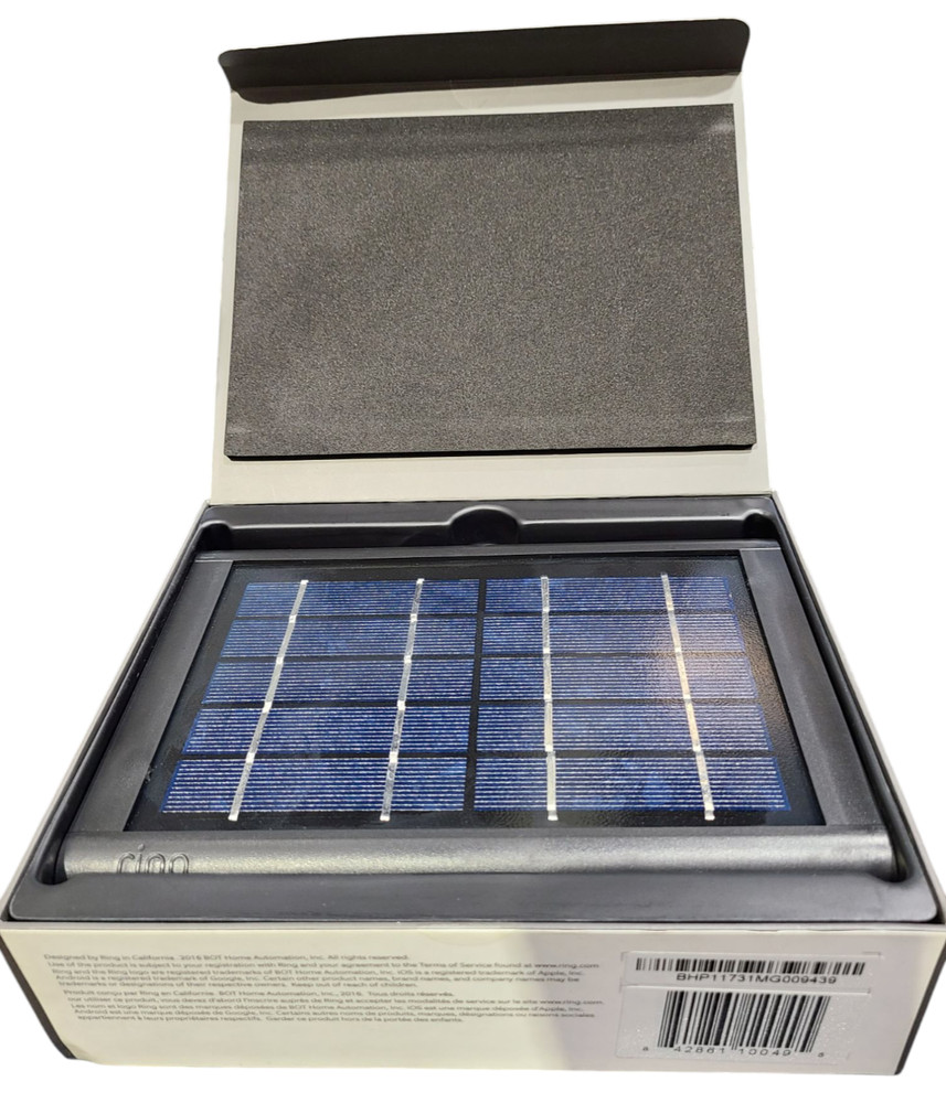 Ring Solar Panel for Stick Up Cam - Unused, New Open Box (Micro USB) Black